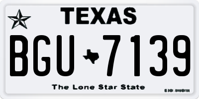 TX license plate BGU7139
