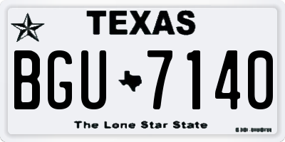 TX license plate BGU7140