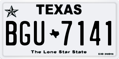 TX license plate BGU7141