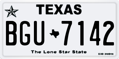 TX license plate BGU7142