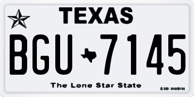 TX license plate BGU7145