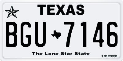 TX license plate BGU7146