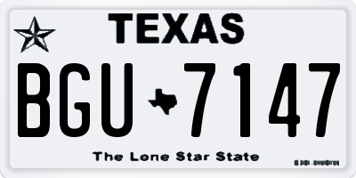 TX license plate BGU7147