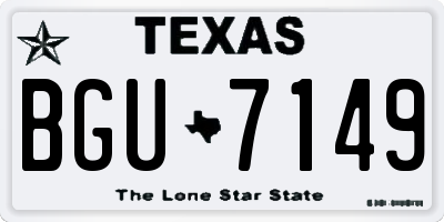 TX license plate BGU7149