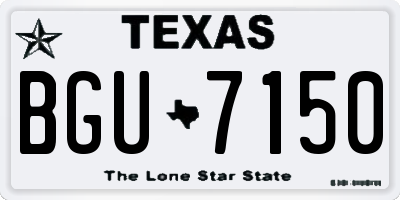 TX license plate BGU7150