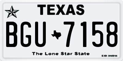 TX license plate BGU7158