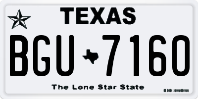 TX license plate BGU7160