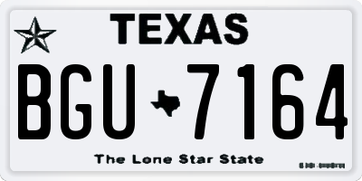 TX license plate BGU7164