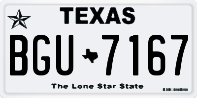 TX license plate BGU7167