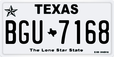 TX license plate BGU7168