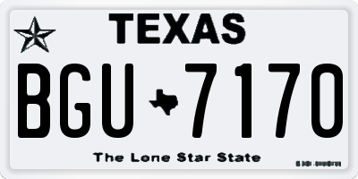 TX license plate BGU7170