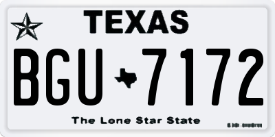 TX license plate BGU7172