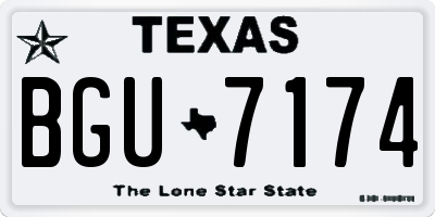 TX license plate BGU7174