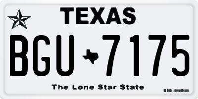 TX license plate BGU7175
