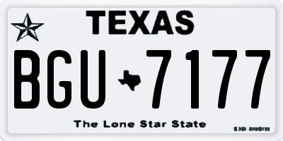 TX license plate BGU7177
