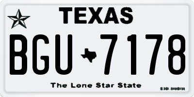 TX license plate BGU7178