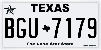 TX license plate BGU7179