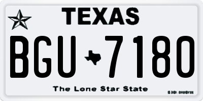 TX license plate BGU7180