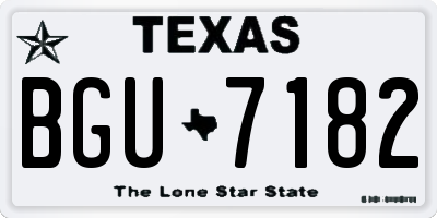 TX license plate BGU7182