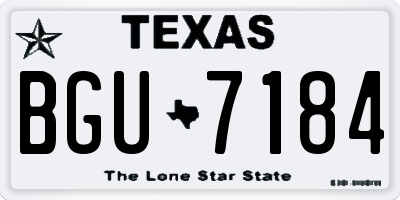 TX license plate BGU7184