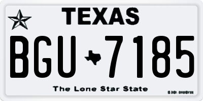 TX license plate BGU7185