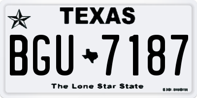 TX license plate BGU7187