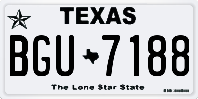 TX license plate BGU7188