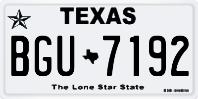 TX license plate BGU7192