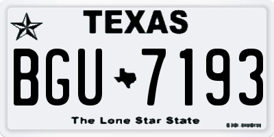 TX license plate BGU7193