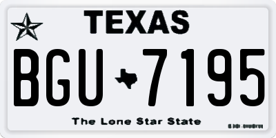 TX license plate BGU7195