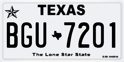 TX license plate BGU7201