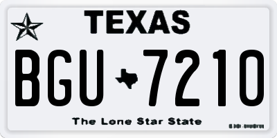 TX license plate BGU7210