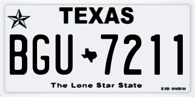 TX license plate BGU7211
