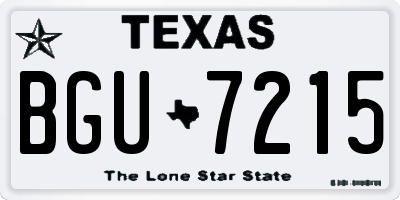 TX license plate BGU7215