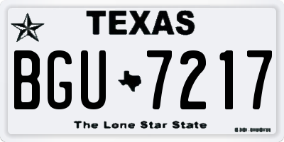 TX license plate BGU7217