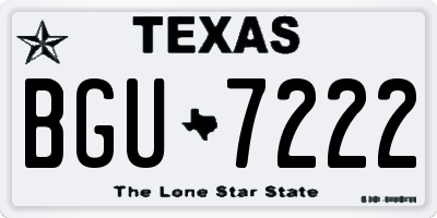 TX license plate BGU7222