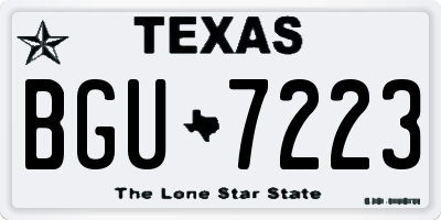 TX license plate BGU7223