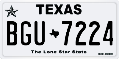 TX license plate BGU7224