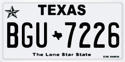 TX license plate BGU7226