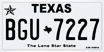TX license plate BGU7227