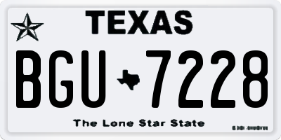 TX license plate BGU7228