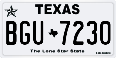 TX license plate BGU7230