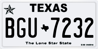 TX license plate BGU7232