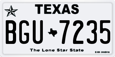 TX license plate BGU7235