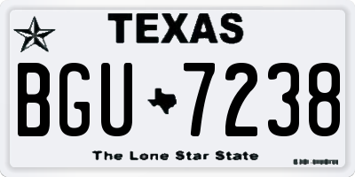 TX license plate BGU7238