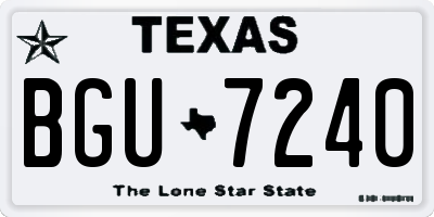 TX license plate BGU7240