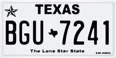 TX license plate BGU7241