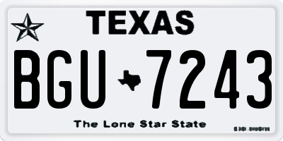 TX license plate BGU7243
