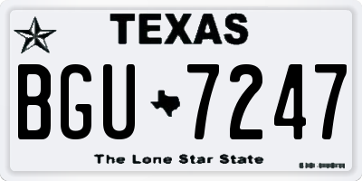 TX license plate BGU7247
