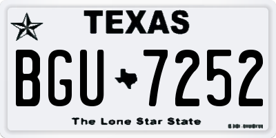 TX license plate BGU7252